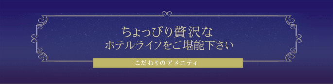 ちょっぴり贅沢なホテルライフをご堪能下さい | こだわりのアメニティ